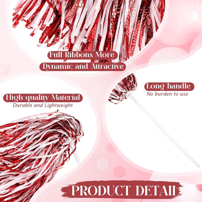 PullCrease 20 Pcs School Spirit Shakers Bulk, Cheerleader Pom Poms for Adults Sports Team Party Dance Football Basketball Volleyball Homecoming Fan Celebration Sporting Event - Image 3